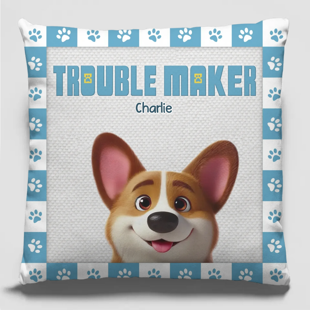 Coussin personnalisé « Mignon mais coupable » pour chien et chat – Cadeau pour propriétaires et amoureux des animaux