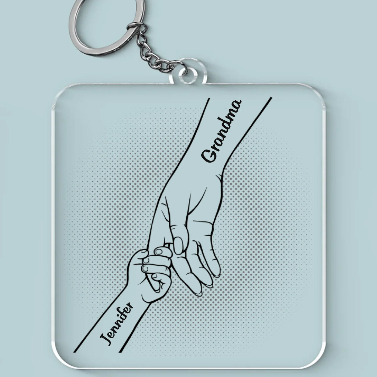 L'amour de grand-mère est mon trésor - Porte-clés personnalisé en acrylique de forme personnalisée - Cadeau pour maman et grand-mère