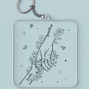 L'amour de grand-mère, toujours proche - Porte-clés personnalisé en acrylique de forme personnalisée pour la famille - Cadeau pour maman, grand-mère