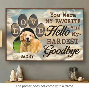 Photo personnalisée « Mes empreintes de pattes ne seront peut-être plus dans votre maison » – Affiche horizontale personnalisée commémorative – Cadeau de condoléances pour les propriétaires et les amoureux des animaux
