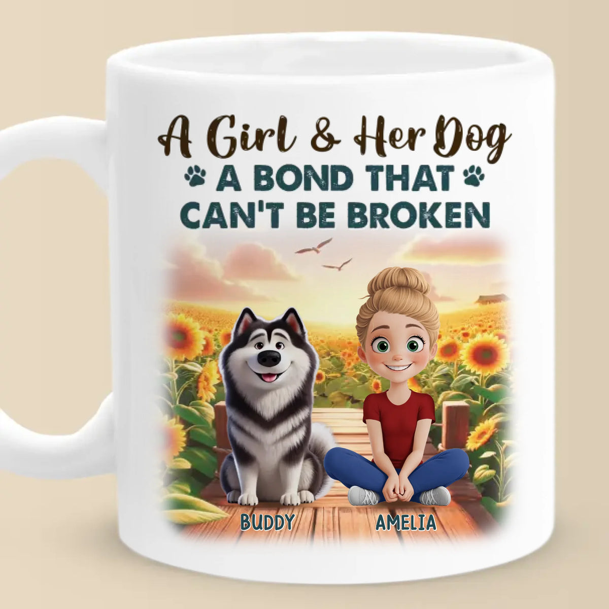 Mon meilleur ami a la queue qui remue ! Mug personnalisé pour chien ! Cadeau pour les propriétaires d'animaux et les amoureux des animaux.