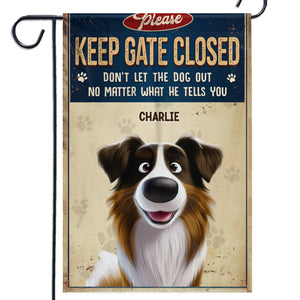 Portes fermées, queues heureuses – Drapeau personnalisé pour chien – Cadeau pour propriétaires et amoureux des animaux