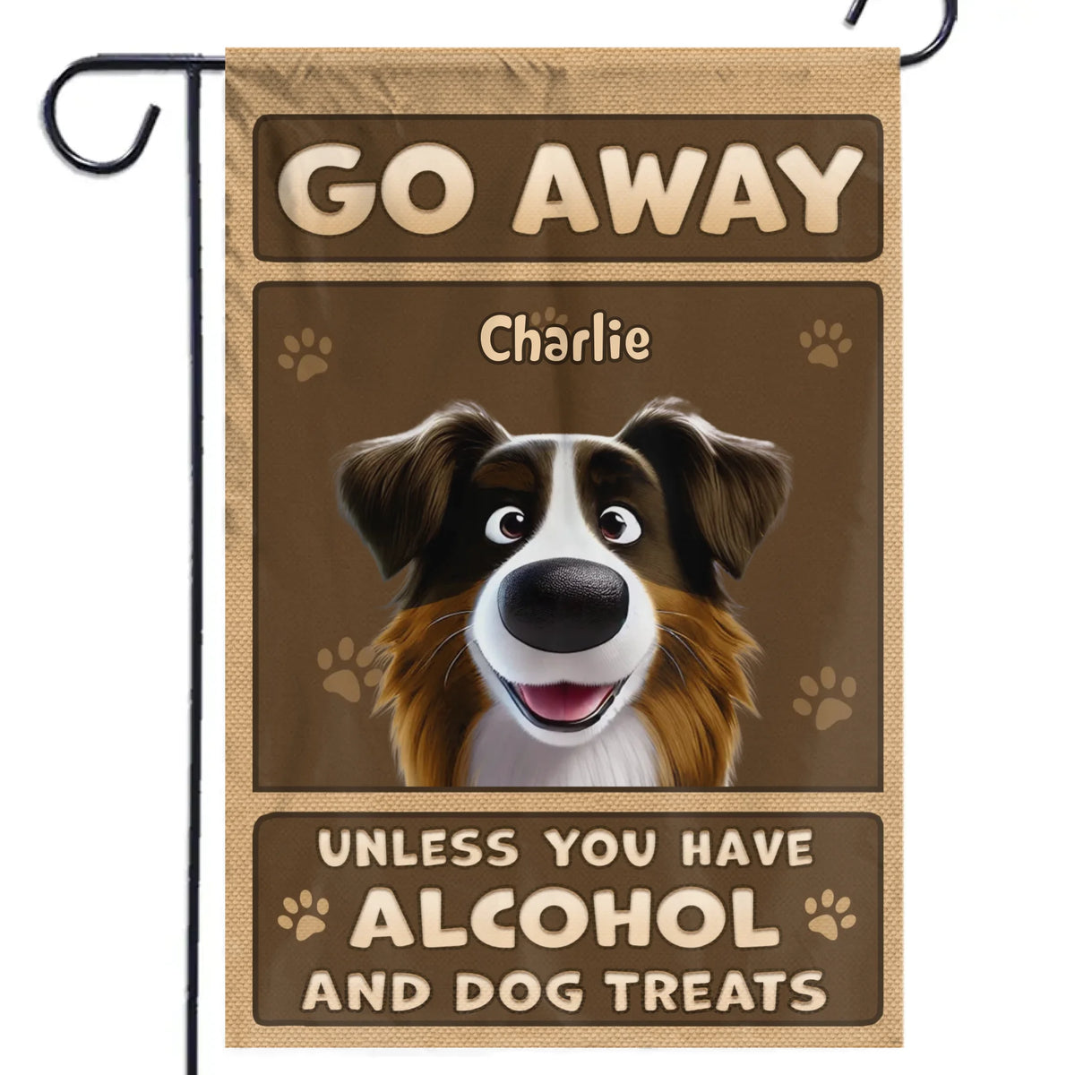Brassez pour moi, os pour vous ! Drapeau personnalisé pour chien ! Cadeau pour les propriétaires et les amoureux des animaux.