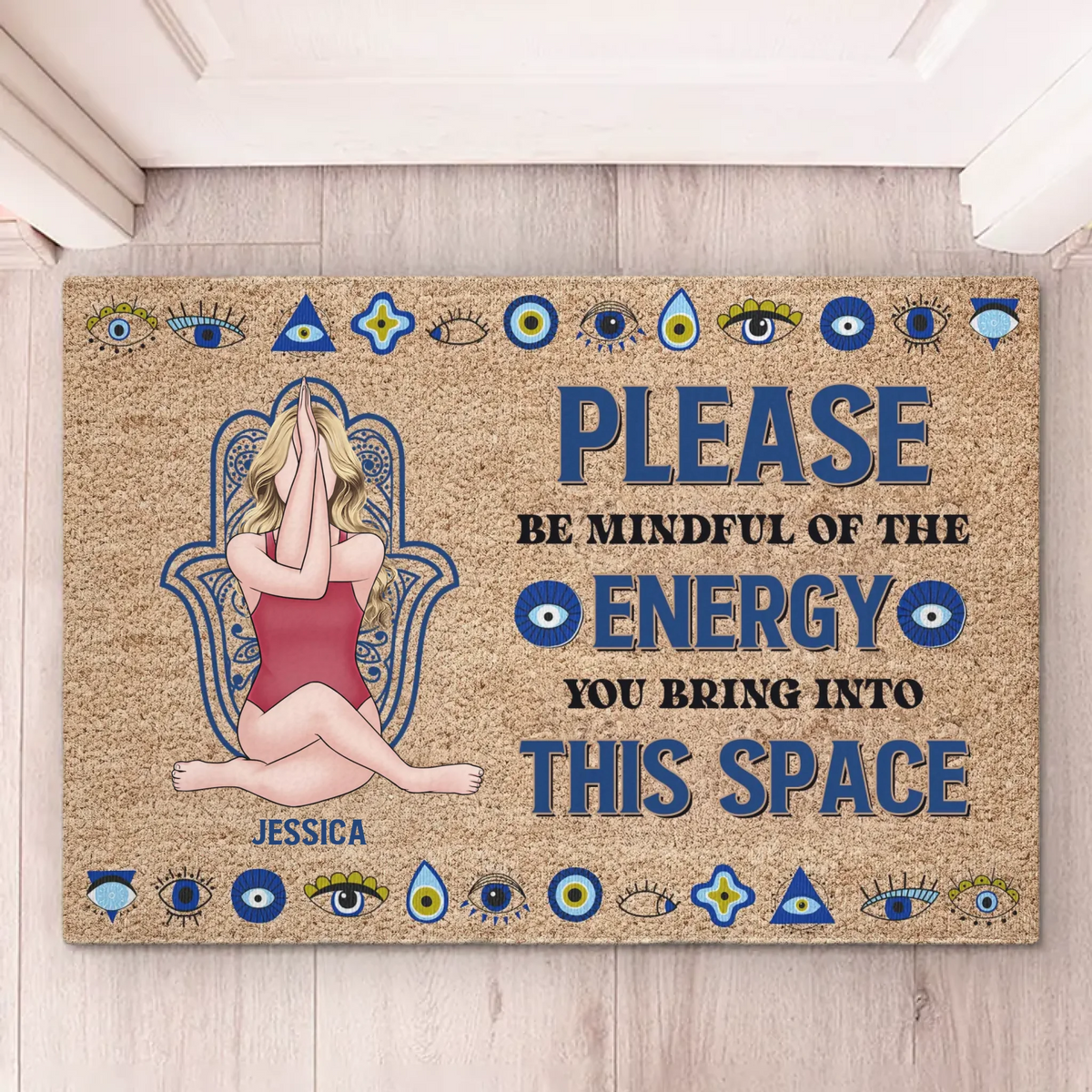 Le yoga est ma thérapie ! Tapis décoratif personnalisé pour la maison ! Cadeau de pendaison de crémaillère pour les amateurs de yoga.