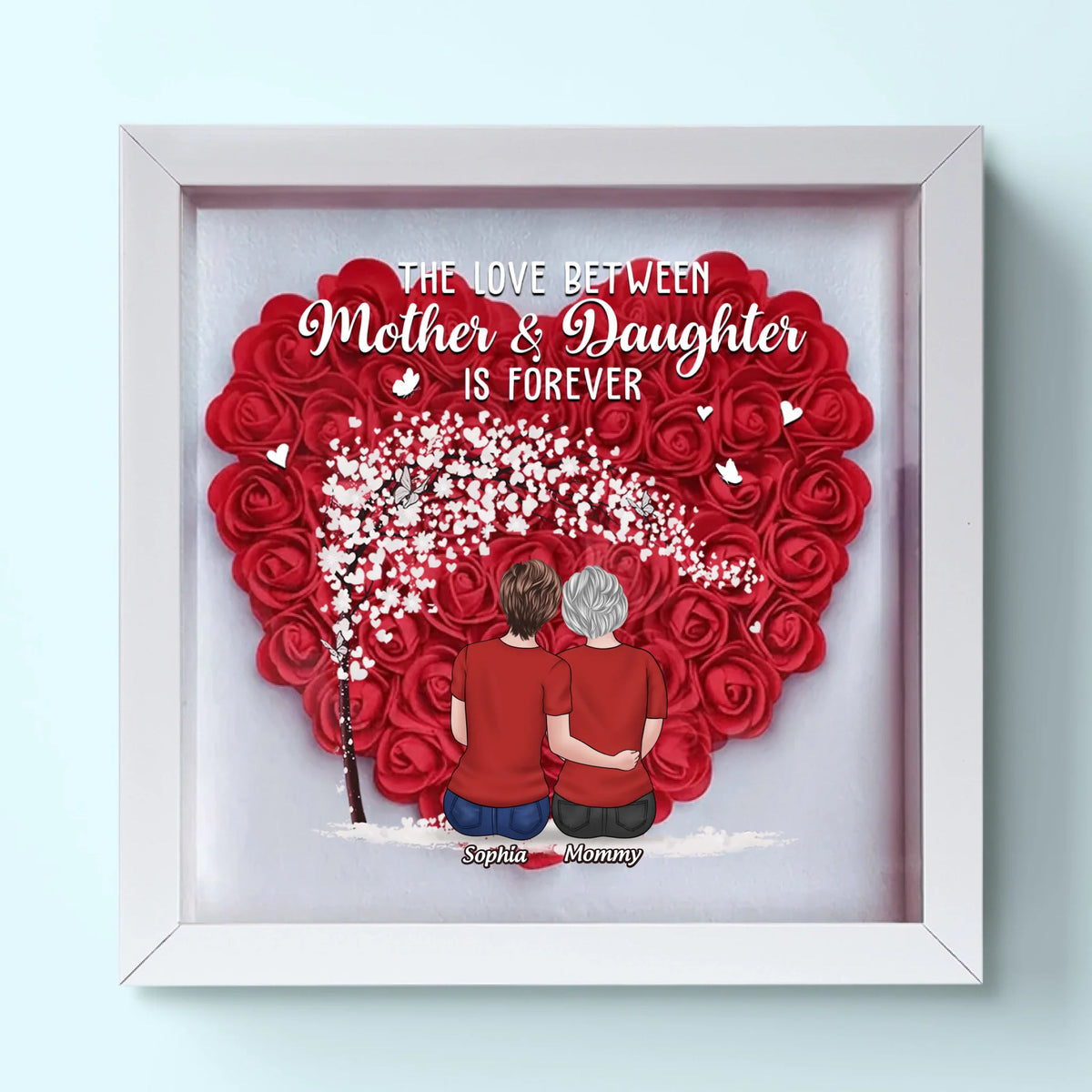 Derrière chaque fille forte se cache une maman vraiment incroyable - Coffret de fleurs personnalisé pour la famille - Fête des Mères, cadeau pour maman, grand-mère