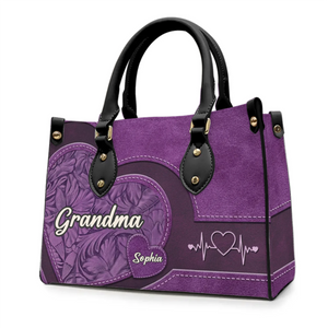 Grand-mère, tu es le soleil de ma vie - Sac à main en cuir personnalisé pour la famille - Cadeau pour la fête des mères, maman, grand-mère