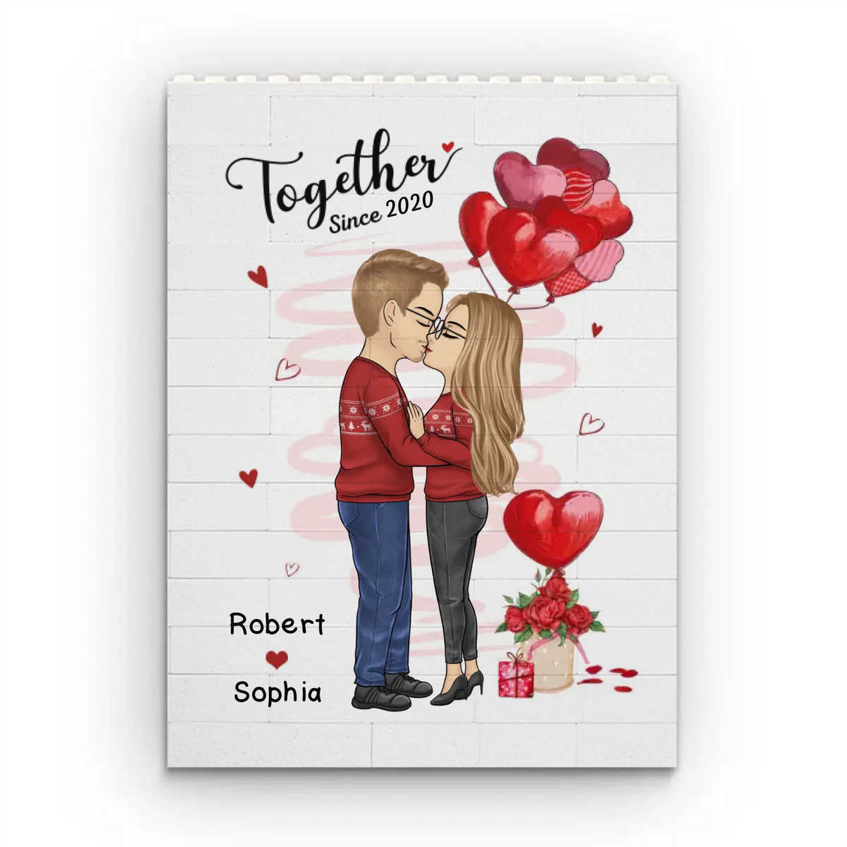 Chaque histoire d'amour est belle, mais la nôtre est ma préférée - Blocs de construction rectangulaires horizontaux personnalisés pour couple - Cadeau pour mari et femme, anniversaire