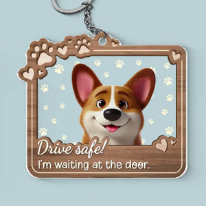L'amour inconditionnel vient avec quatre pattes - Porte-clés en acrylique personnalisé pour chien et chat - Cadeau pour propriétaires et amoureux des animaux