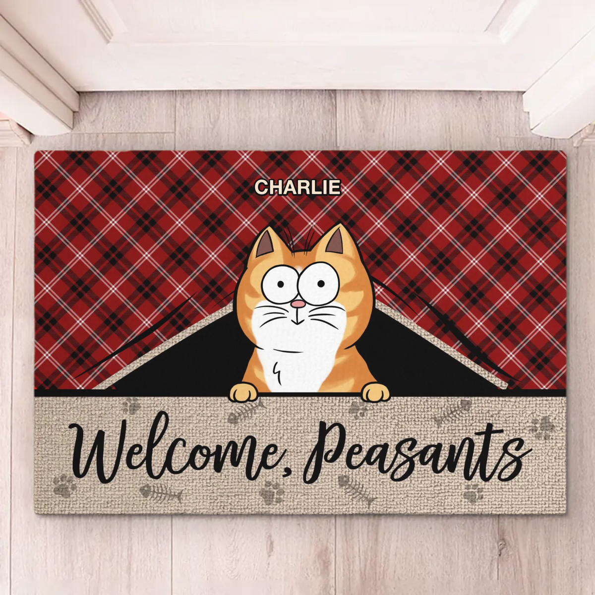 Le meilleur thérapeute a de la fourrure et quatre pattes - Tapis décoratif personnalisé pour chat - Cadeau de pendaison de crémaillère pour propriétaires et amoureux des animaux