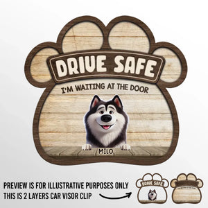 Attachez votre ceinture et rentrez chez vous pour des câlins tout doux ! Clip de pare-soleil de voiture personnalisé pour chien ! Cadeau pour propriétaires et amoureux des animaux.
