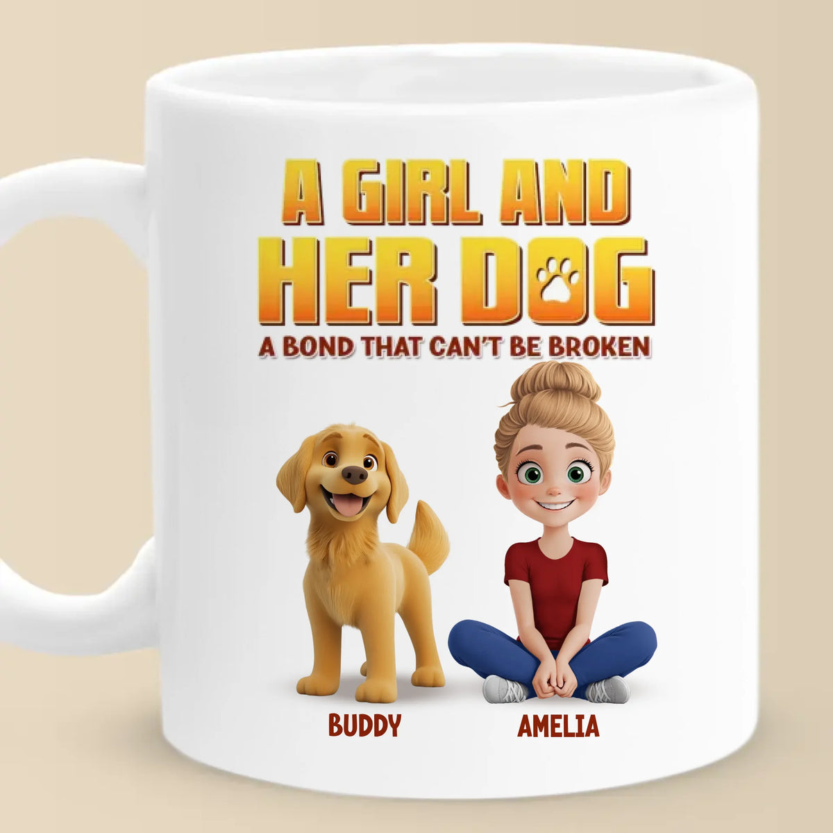 Le bonheur, c'est d'être parent d'un animal de compagnie - Mug personnalisé pour chien - Cadeau pour les propriétaires et les amoureux des animaux