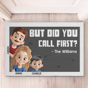 Tapis décoratif personnalisé « Pas de chaussures à l'intérieur » - Cadeau de pendaison de crémaillère pour les membres de la famille