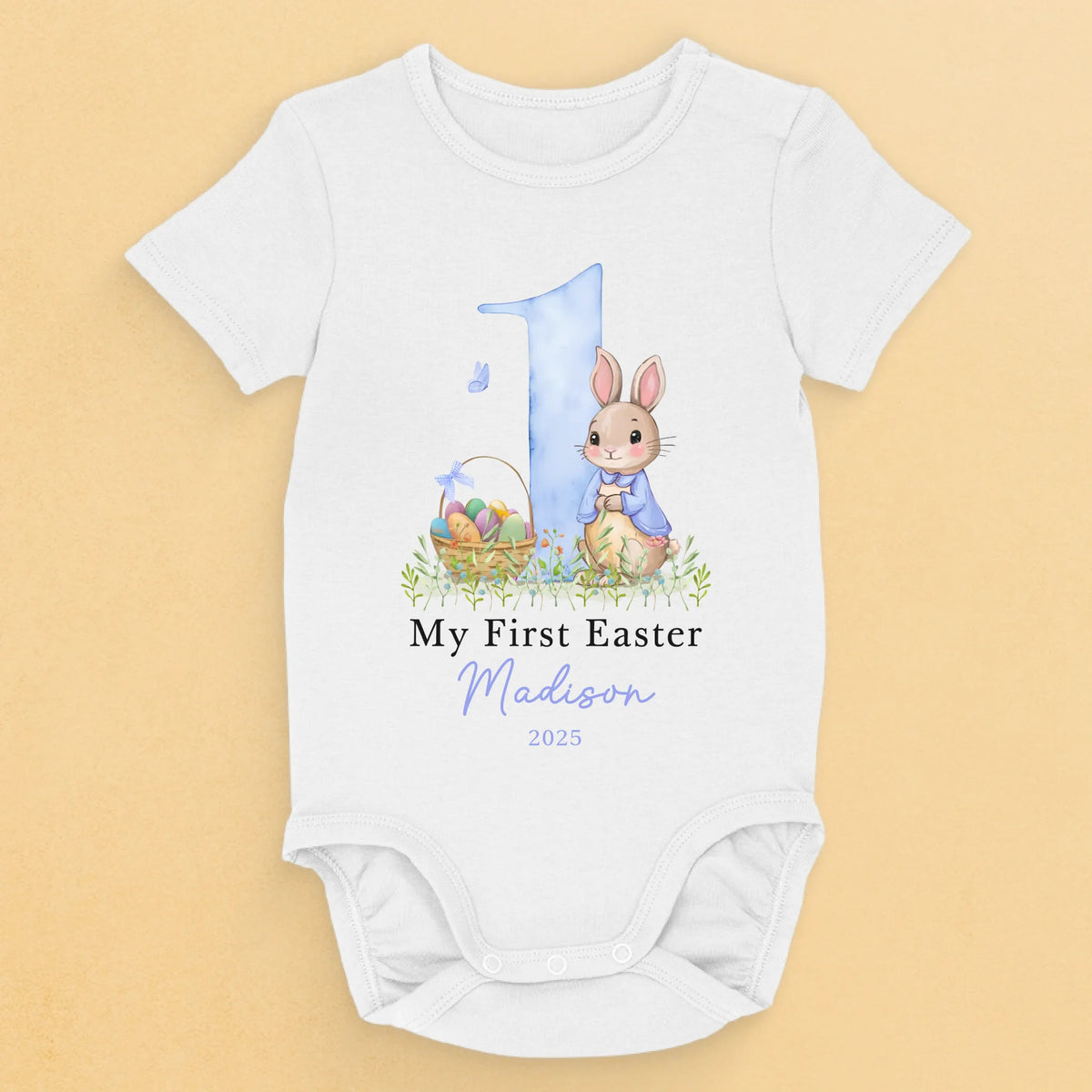 Premier Pâques, câlins à n'en plus finir - Body bébé personnalisé en famille - Cadeau de Pâques pour bébé, enfant et nouveau-né