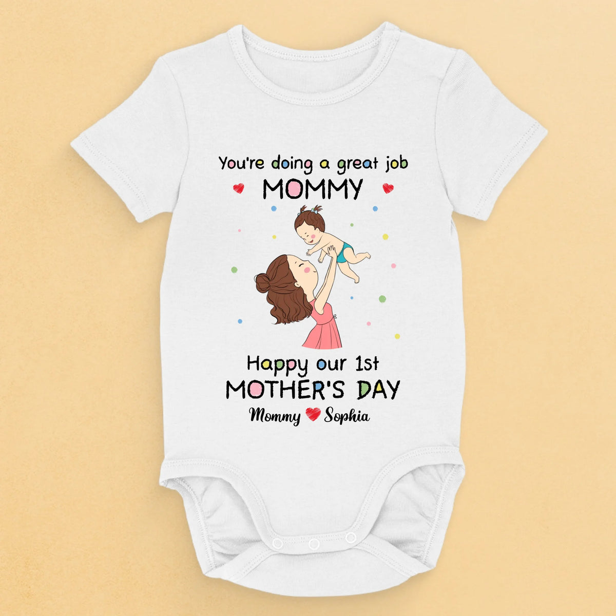 De mes petites mains à votre grand cœur - Body bébé personnalisé en famille - Cadeau de fête des mères, de baby shower, pour la première maman