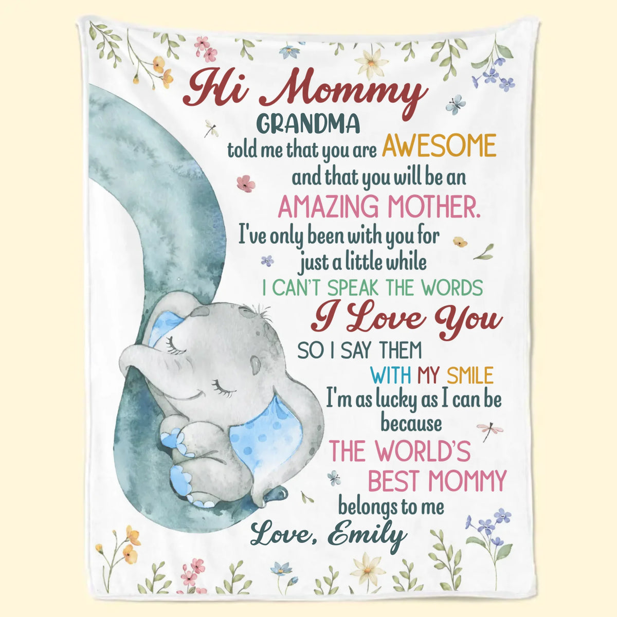 La meilleure maman du monde - Couverture personnalisée pour la famille - Cadeau de fête des mères, de baby shower, pour la première maman