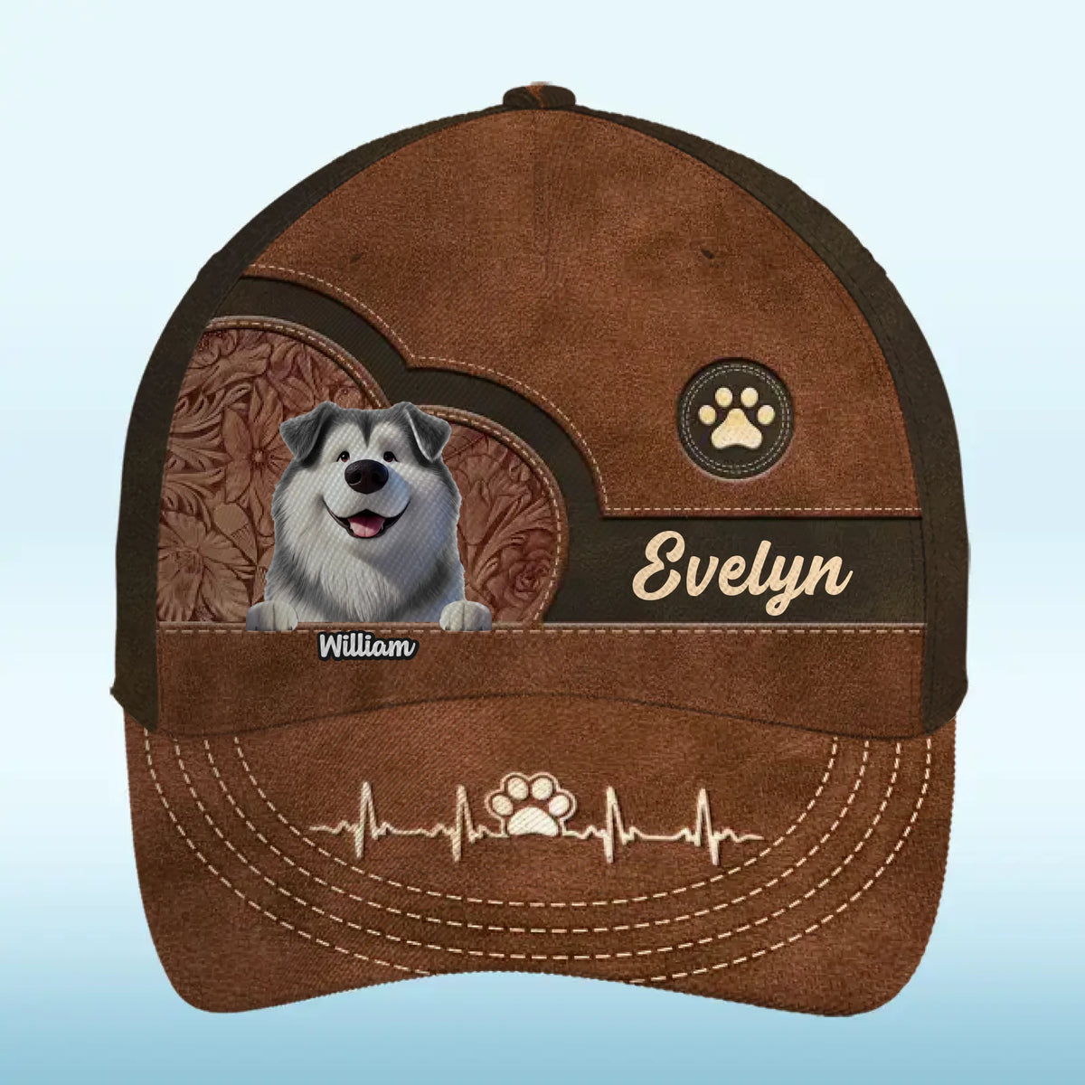 La vie est meilleure avec des queues qui remuent ! Chapeau personnalisé pour chien, casquette classique à imprimé intégral ! Cadeau pour les propriétaires et les amoureux des animaux.