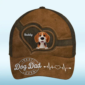 Le bonheur vient avec la fourrure - Chapeau personnalisé pour chien, casquette classique à imprimé intégral - Cadeau pour les propriétaires et les amoureux des animaux