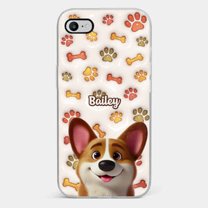 Coque de téléphone transparente personnalisée avec motif « Amour inconditionnel en fourrure » et effet gonflé 3D pour chien - Cadeau pour les propriétaires et les amoureux des animaux