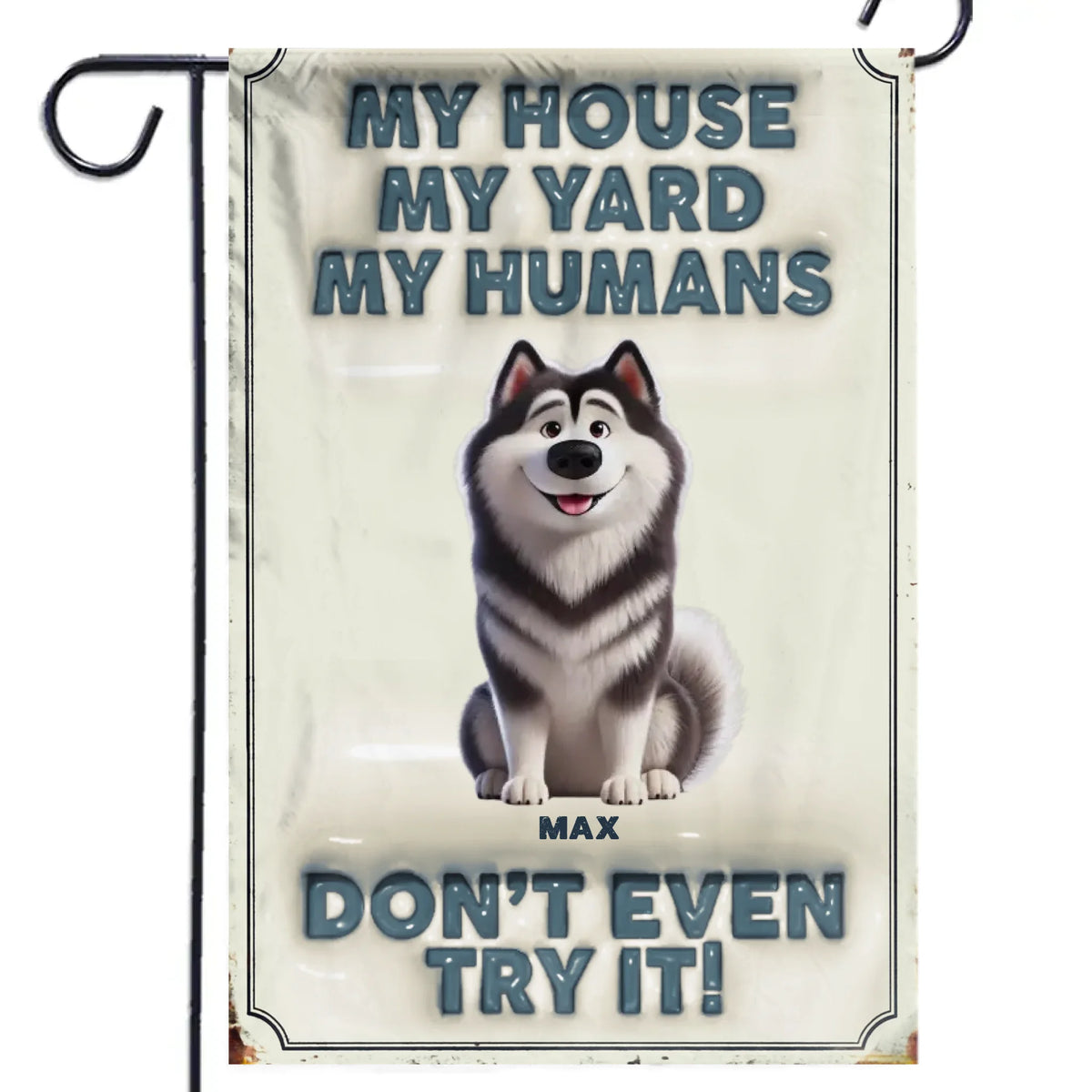 Entrée interdite sans friandises - Drapeau personnalisé 3D gonflable pour chien et chat - Cadeau pour propriétaires et amoureux des animaux