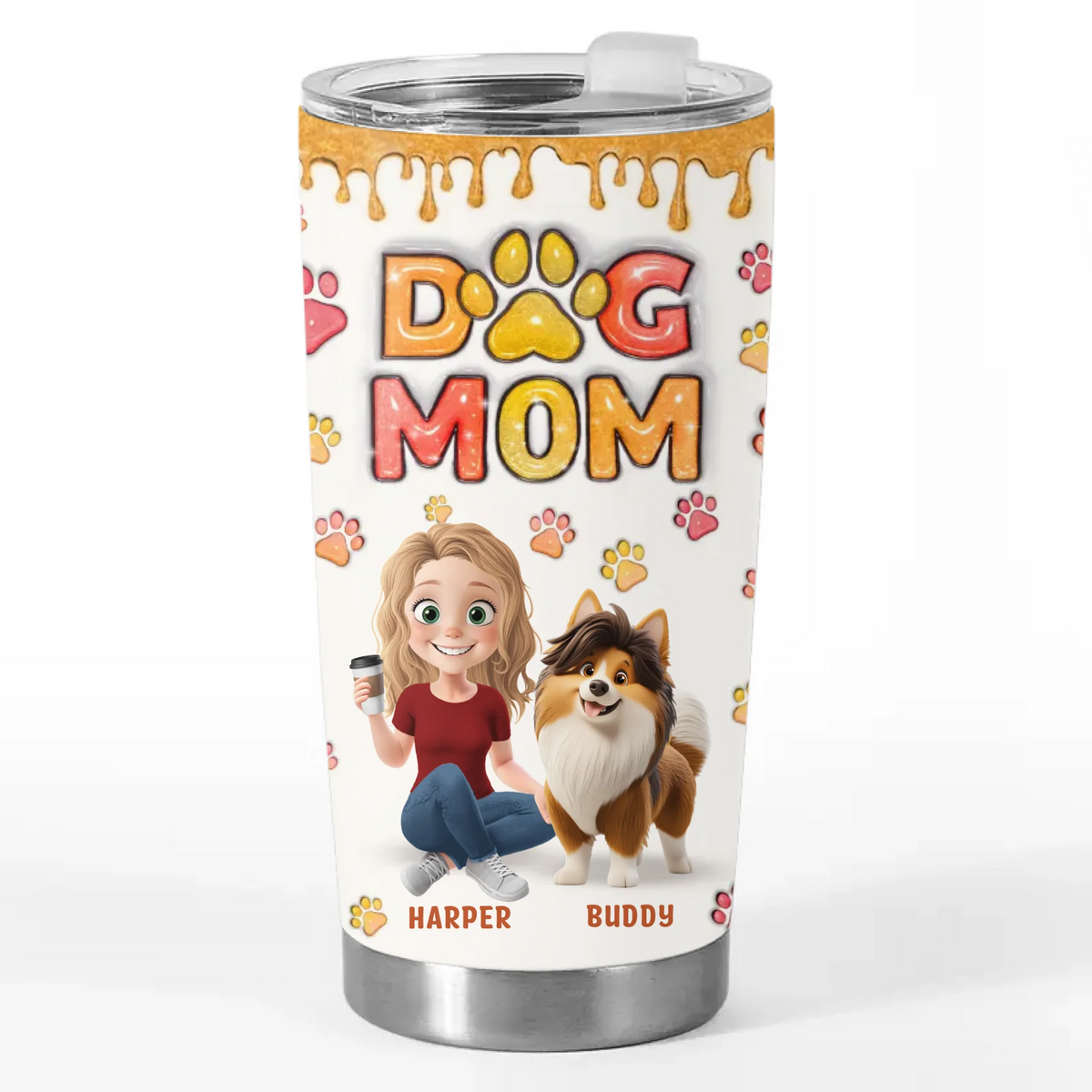 Fur Babies, Forever - Gobelet personnalisé avec effet gonflable 3D imprimé pour chien - Cadeau pour propriétaires et amoureux des animaux