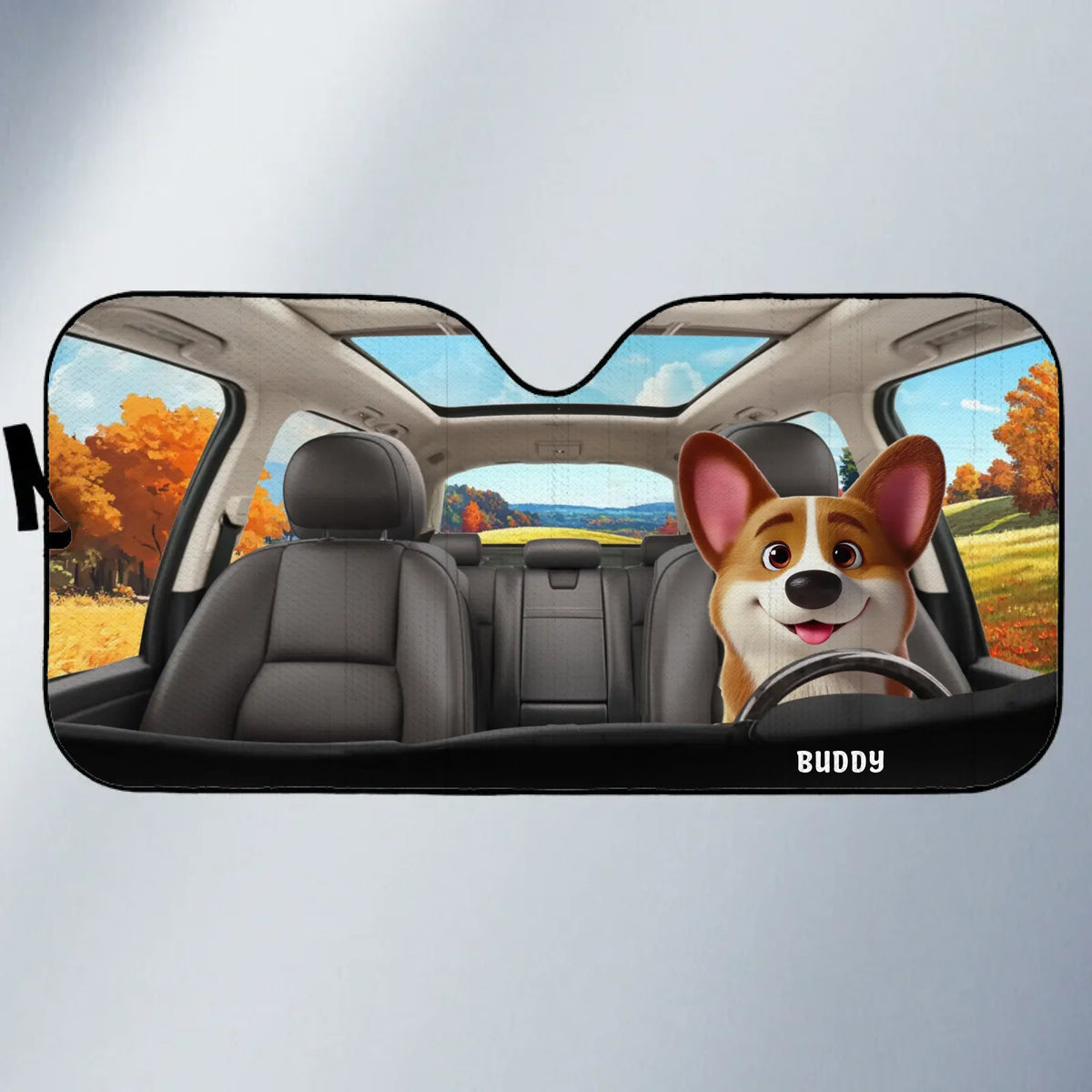Attachez vos ceintures, c'est une balade inoubliable ! Pare-soleil personnalisé pour pare-brise de voiture, protection de fenêtre de voiture, cadeau pour propriétaires et amoureux des animaux.