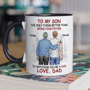 Proud Of You - Family Personalized Custom Accent Mug - Gift For Son