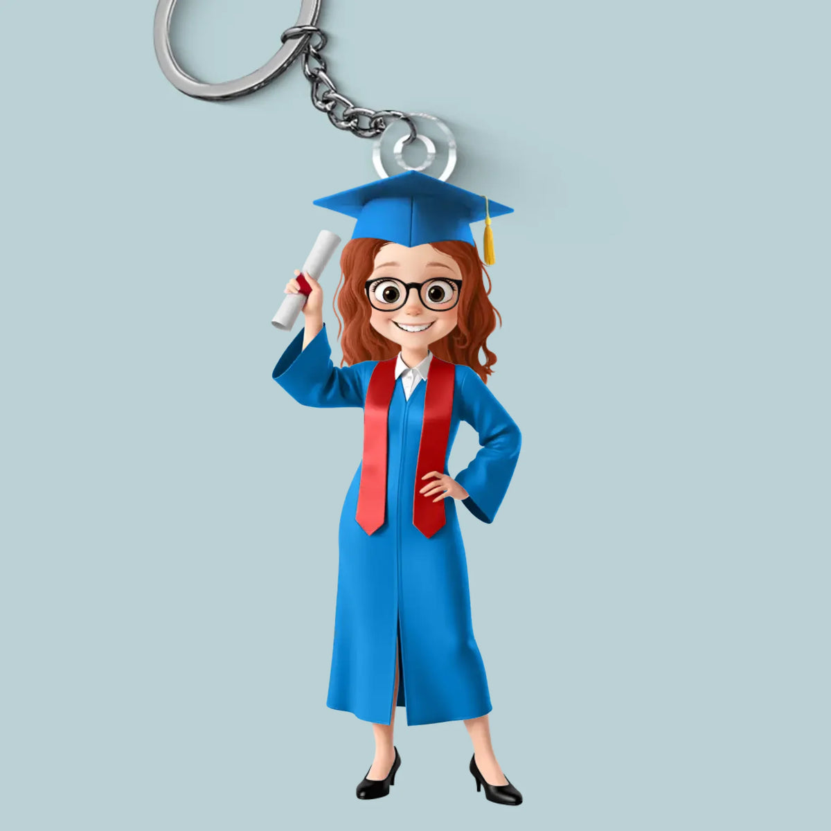 Un voyage terminé, un nouveau commence - Porte-clés personnalisé en acrylique de forme personnalisée pour la famille - Cadeau de remise de diplôme pour les membres de la famille, les frères et sœurs