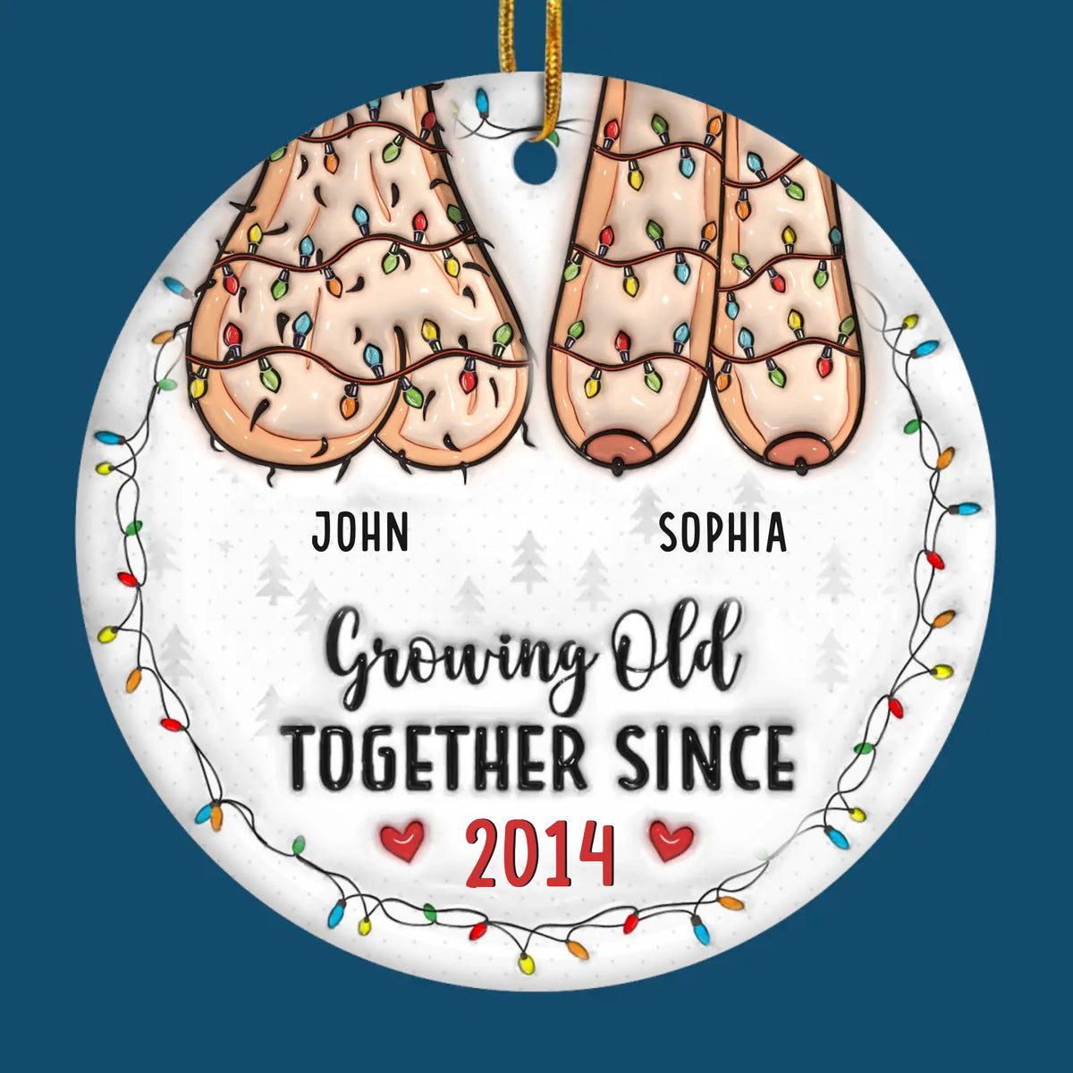 Une vie ne suffit jamais avec toi - Ornement personnalisé en 3D avec effet gonflé - Forme ronde en céramique - Cadeau de Noël pour mari et femme, anniversaire