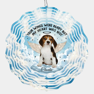 Photo personnalisée « Pattes dans mon cœur » – Tourne-vent personnalisé commémoratif – Cadeau de condoléances pour les propriétaires et les amoureux des animaux