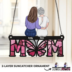 Enveloppé dans l'amour de maman, toujours - Ornement attrape-soleil personnalisé à suspendre à la fenêtre de la famille - Fête des Mères, cadeau pour maman, grand-mère