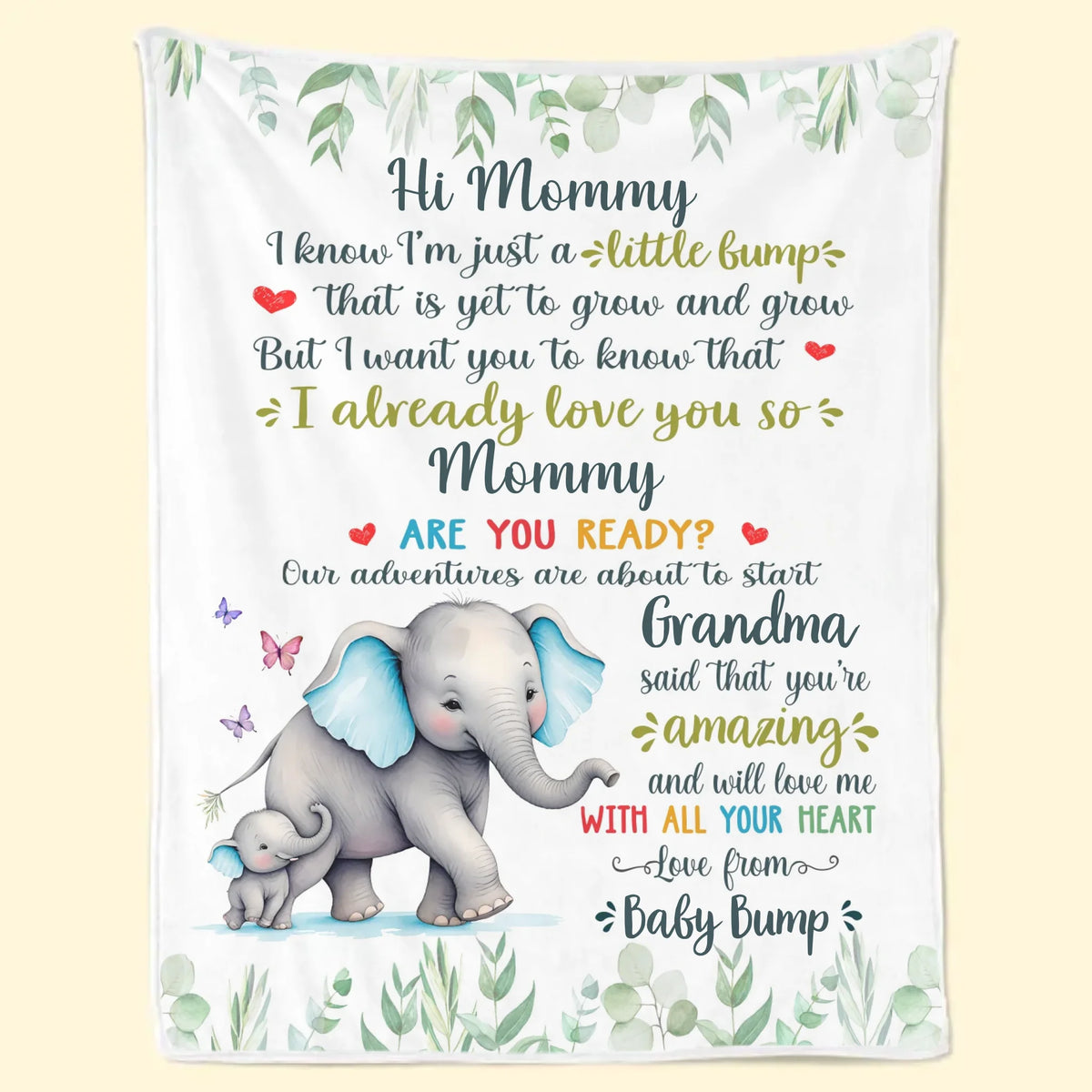 Maman, j'ai hâte de te rencontrer - Couverture personnalisée pour la famille - Cadeau pour la fête des mères, baby shower, première maman