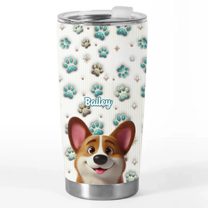 La vie est meilleure avec des pattes - Gobelet personnalisé avec effet gonflable 3D imprimé pour chien et chat - Cadeau pour propriétaires et amoureux des animaux