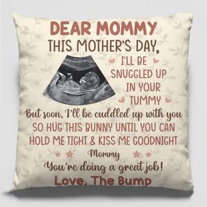 Photo personnalisée grandissant en amour jour après jour - Coussin personnalisé pour la famille - Cadeau pour la fête des mères, baby shower, première maman