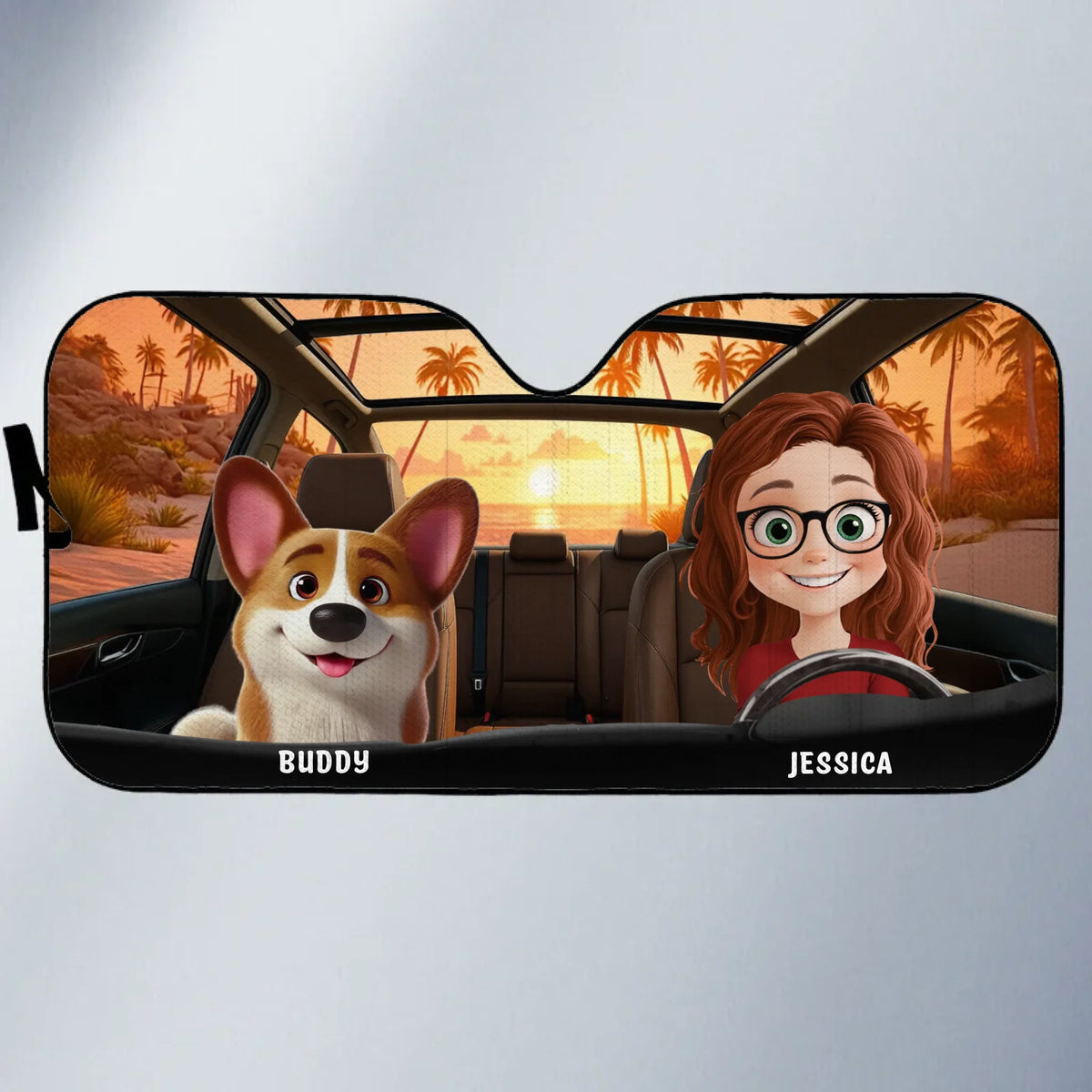Pattes à bord, du plaisir en perspective ! Pare-soleil personnalisé pour pare-brise de voiture, protection de vitre de voiture, cadeau pour la fête des Mères, pour les propriétaires d'animaux et les amoureux des animaux.