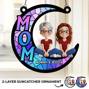 Tu complète mon monde, maman - Ornement attrape-soleil personnalisé à suspendre à la fenêtre - Fête des Mères, cadeau pour maman