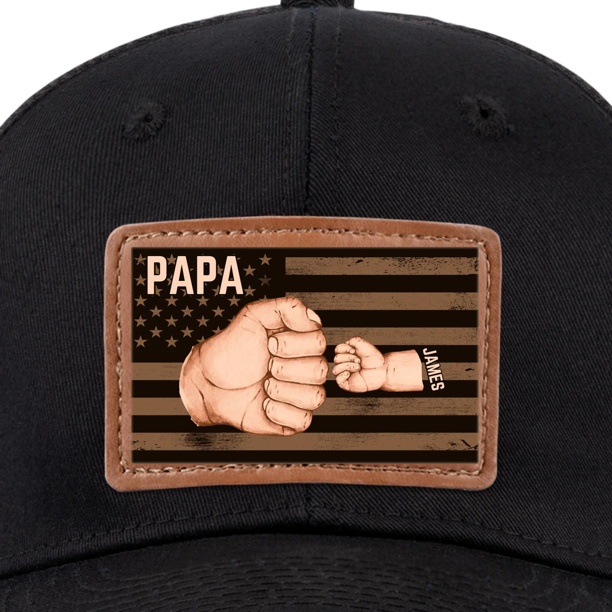 Ensemble, nous sommes invincibles - Chapeau personnalisé en cuir avec patch - Fête des pères, cadeau pour papa, grand-père