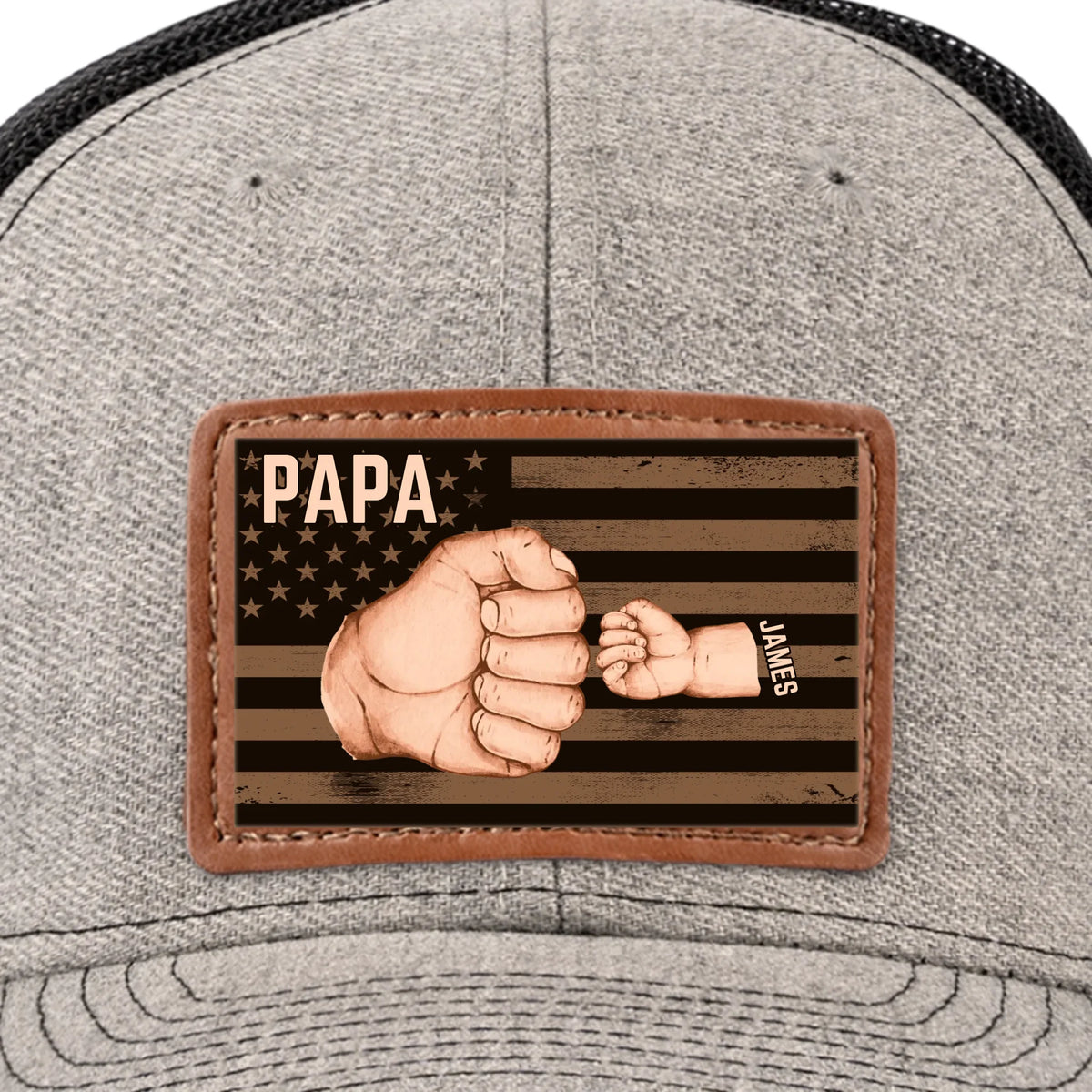Ensemble, nous sommes invincibles - Chapeau personnalisé en cuir avec patch - Fête des pères, cadeau pour papa, grand-père