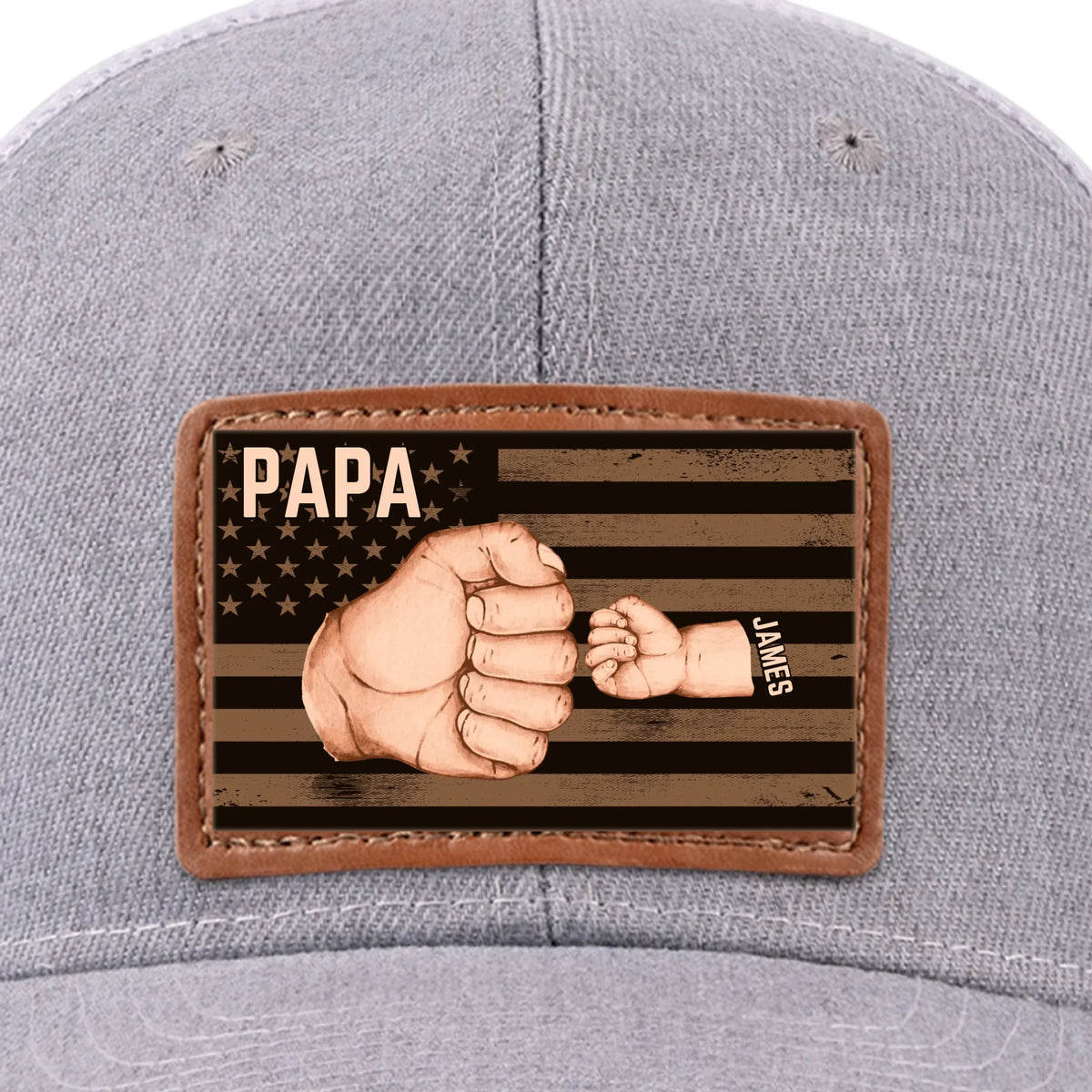 Ensemble, nous sommes invincibles - Chapeau personnalisé en cuir avec patch - Fête des pères, cadeau pour papa, grand-père