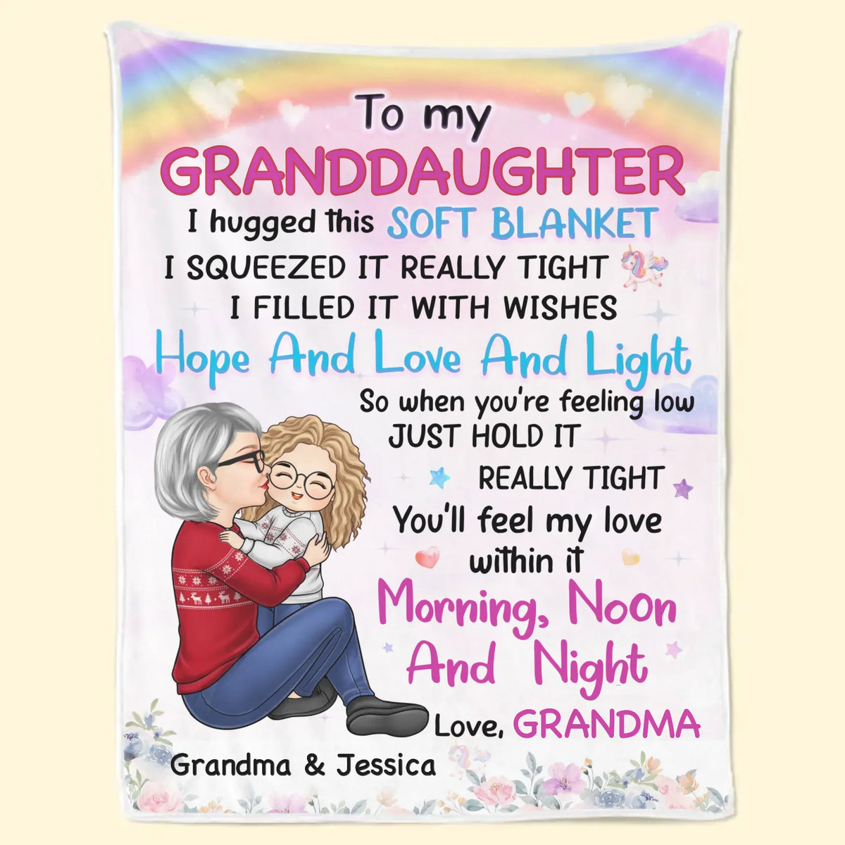 Tu sentiras mon amour en elle - Couverture familiale personnalisée - Cadeau de Noël pour grand-mère, petit-enfant