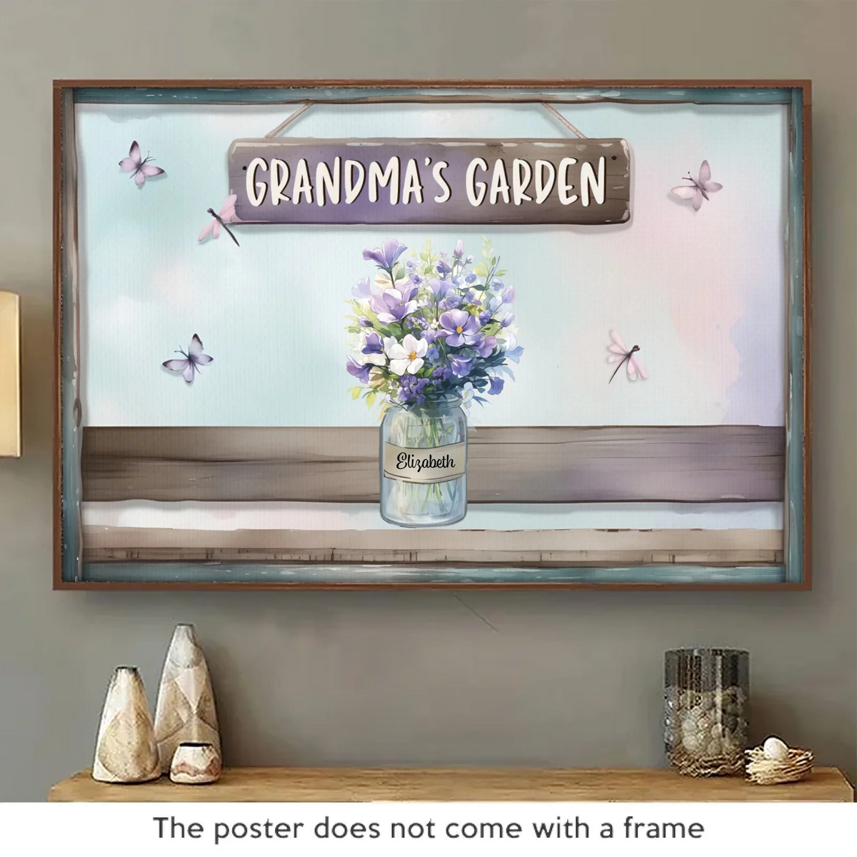 Porter l'amour partout - Affiche horizontale personnalisée pour la famille - Fête des Mères, cadeau pour maman, grand-mère
