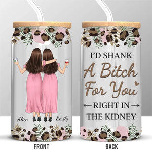 Les vrais amis sont toujours ensemble en esprit - Tasse en verre personnalisée Bestie, tasse à café glacé - Cadeau pour meilleures amies, BFF, sœurs