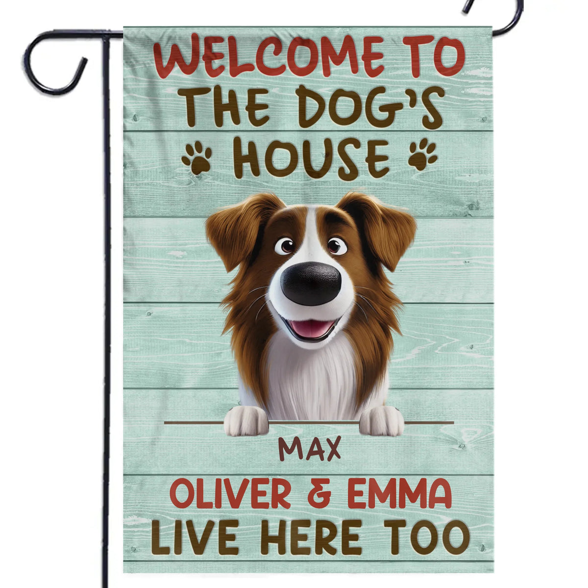 Maison de sécurité et d'amour inconditionnel - Drapeau personnalisé pour chien - Cadeau pour propriétaires et amoureux des animaux