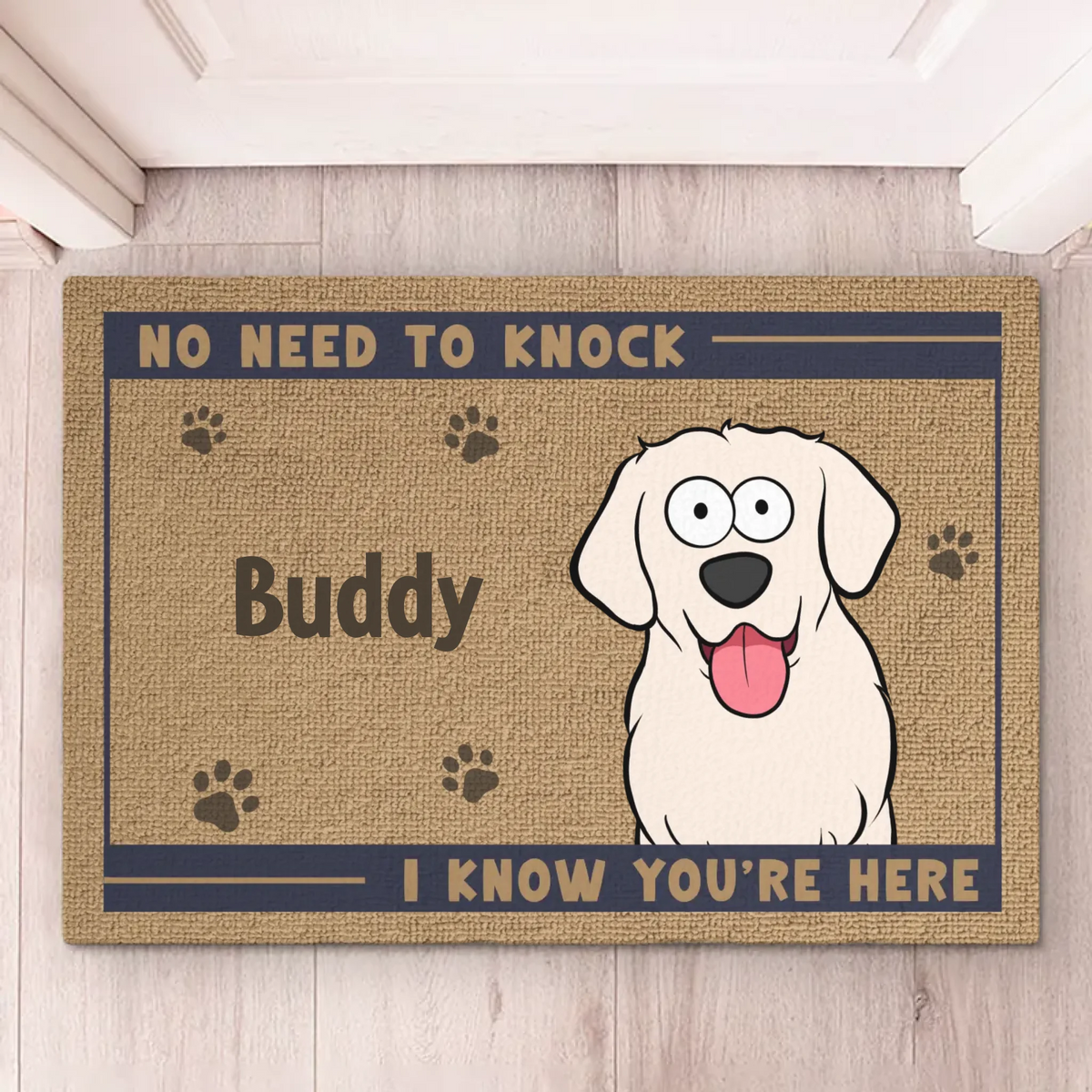 Tapis décoratif personnalisé pour chien - Cadeau de pendaison de crémaillère pour propriétaires et amoureux des animaux