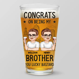 Félicitations pour être devenu mon frère ! Verre à bière personnalisé pour la famille ! Cadeau pour les membres de la famille