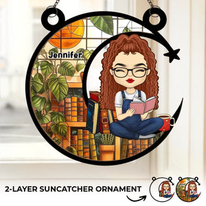 Petits cadeaux parfaits pour les amoureux des livres et plus encore - Ornement attrape-soleil personnalisé à suspendre à la fenêtre - Cadeau pour vous-même, vos meilleurs amis, vos frères et sœurs, les membres de votre famille et les amoureux des livres