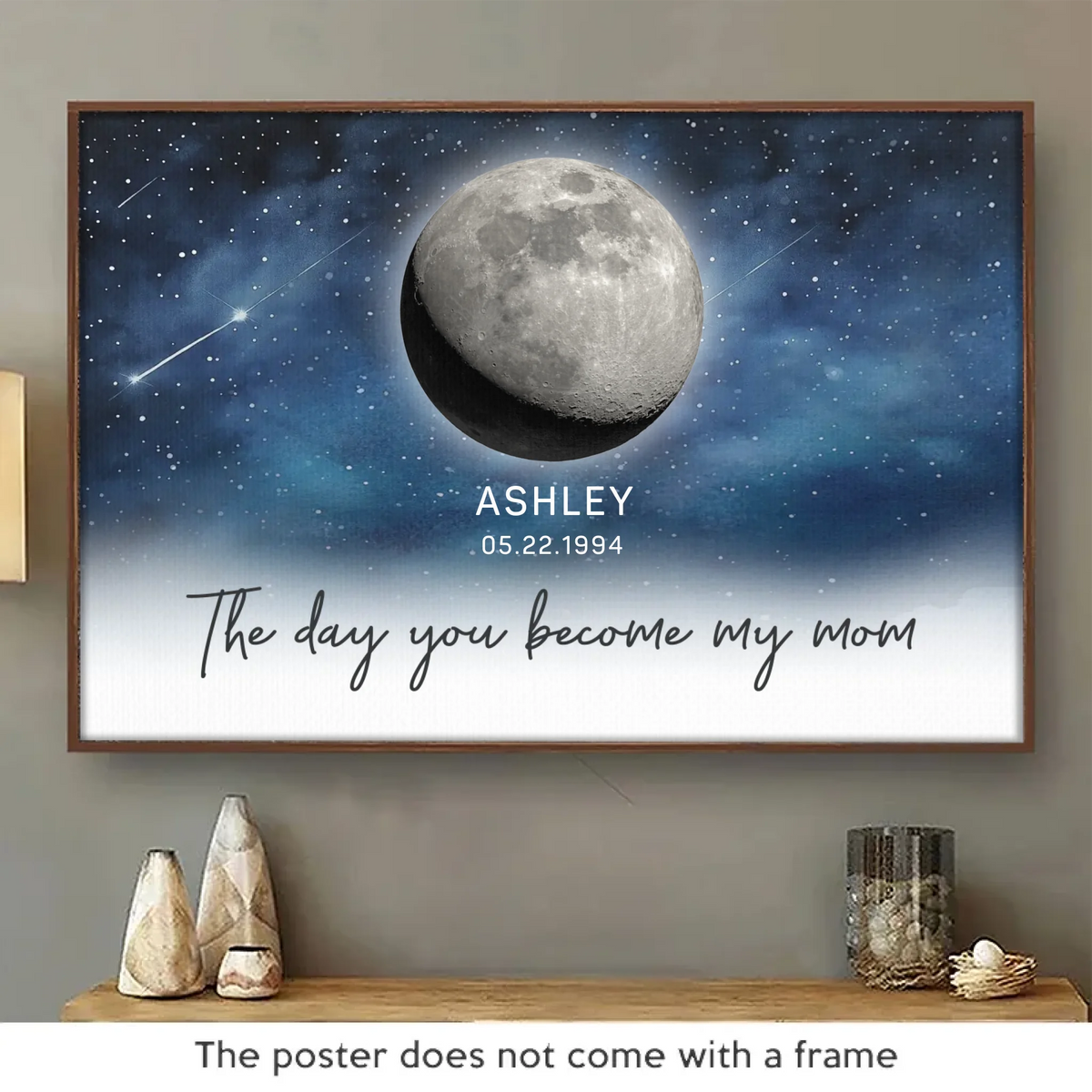 Les jours où tu es devenue maman, écrits dans les étoiles - Affiche horizontale personnalisée pour la famille - Fête des Mères, cadeau pour maman