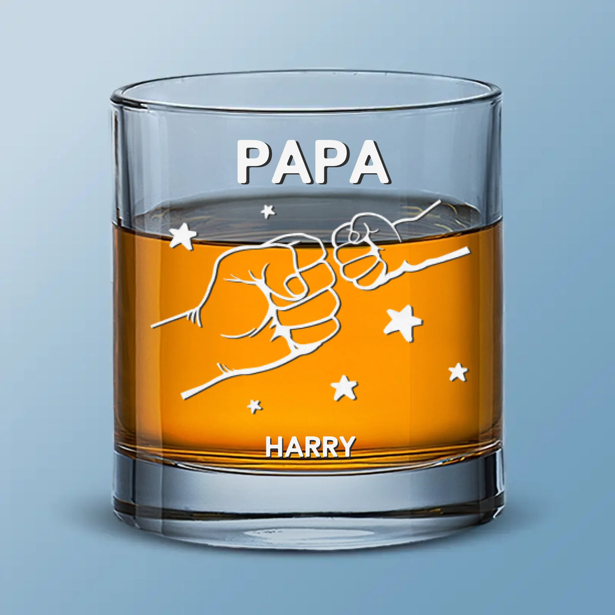 Coups de poing et bons moments - Verre à whisky personnalisé pour la famille - Fête des pères, cadeau pour papa, grand-père