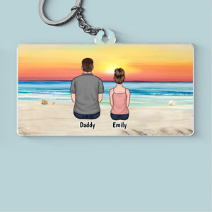 Guidé par votre amour, toujours - Porte-clés personnalisé en acrylique de forme personnalisée pour la famille - Fête des pères, cadeau pour papa, grand-père
