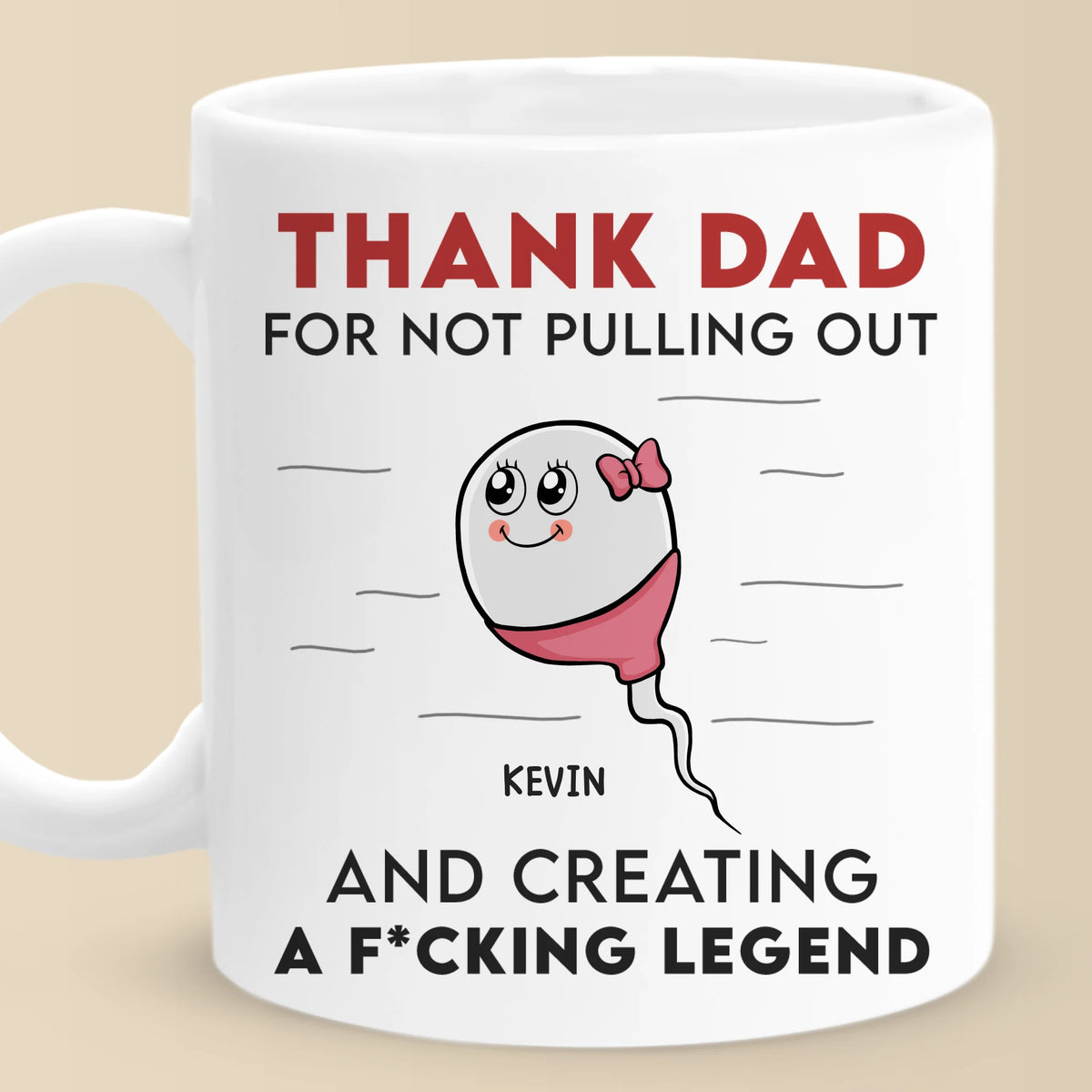 La grandeur est née d'un geste risqué - Mug personnalisé pour la famille - Fête des pères, cadeau pour papa