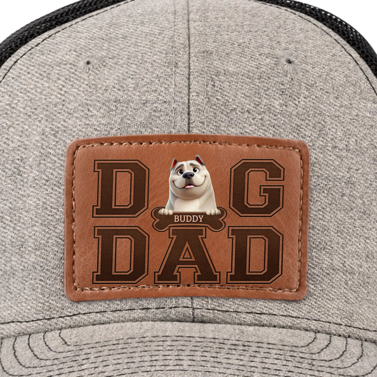 Fur Life, Dad Life - Dog Personalized Custom Leather Patch Hat - Father's Day, Gift For Pet Owners, Pet Lovers